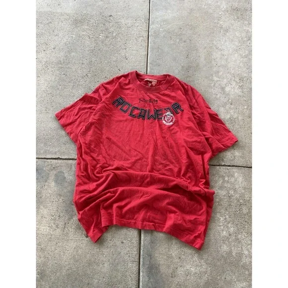 Rocawear Shirt Mens 3XL Red 99 Roc Applique Logo Graphic Tee Hip Hop Streetwear - Picture 1 of 10